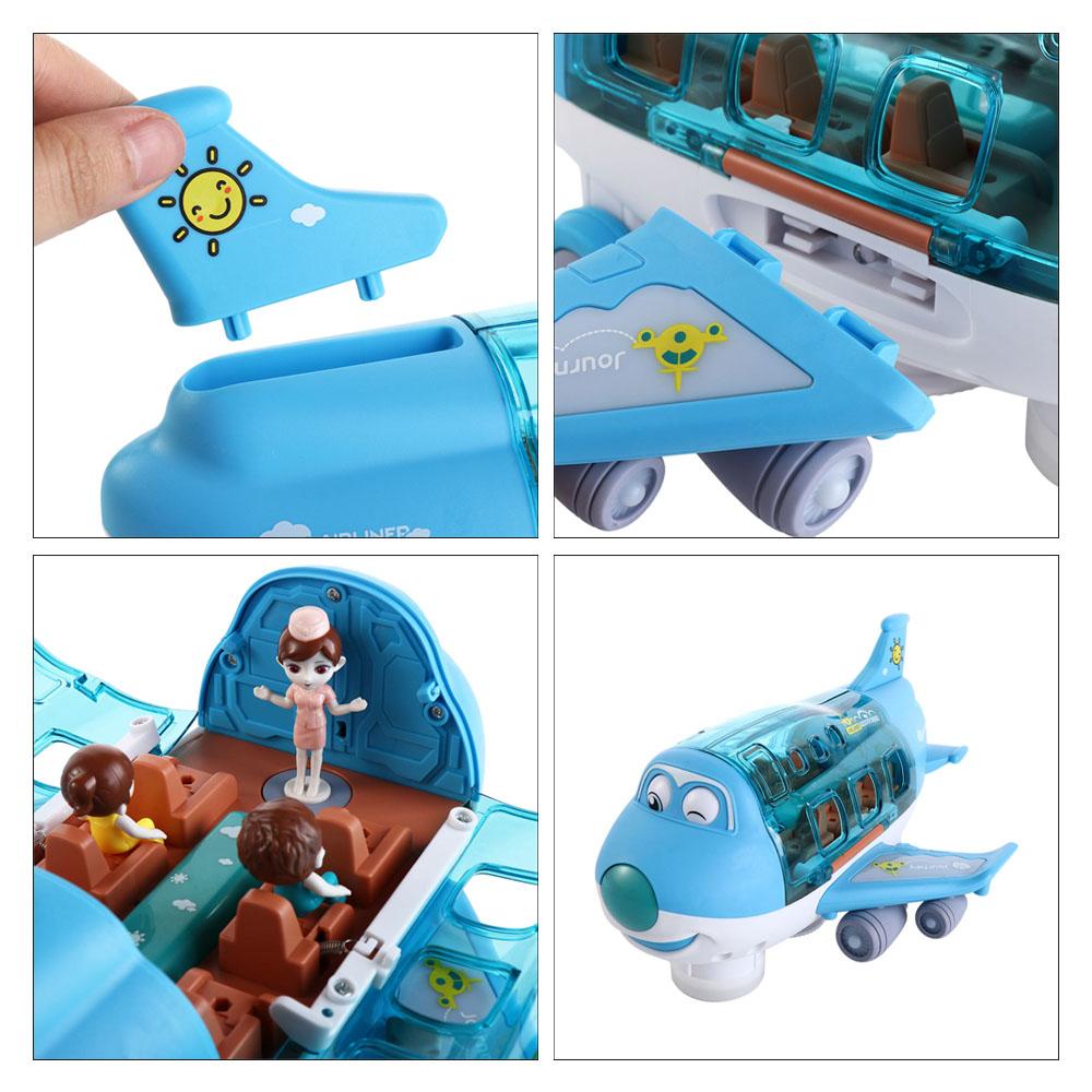 Blue/Pink LED Lights Music Airplane Toys Electric Toy Aircraft Toy Cute LED Plane Model Kids