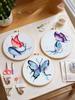 4 Pack Animal DIY Embroidery Kit with Embroidery Hoop Embroidery Starter Kit for Beginners Adults Hand Craft Lover Gift