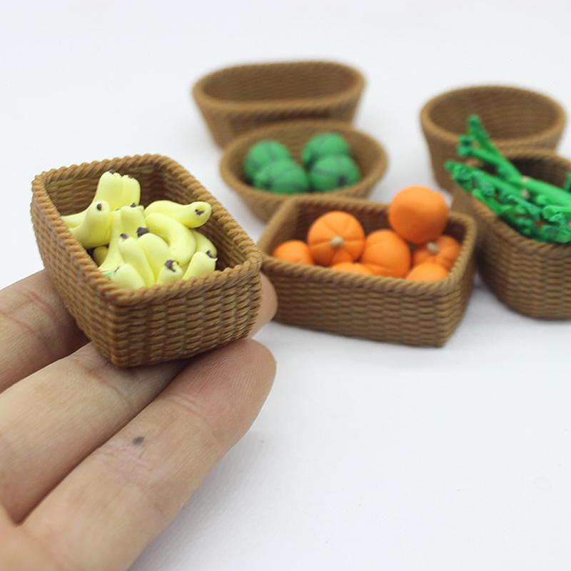 1:12 Dollhouse Miniature Miniature Simulation Fruit Basket Furniture Home Model Decor Toy Doll House Accessories