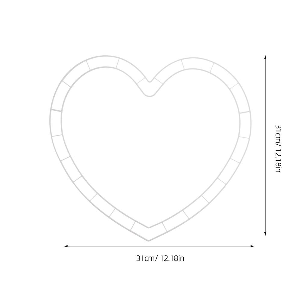 6Set Heart Shaped Plastic Wreath Frame Arranger Holder for Wedding Holiday Party Floral DIY Crafts Decoration