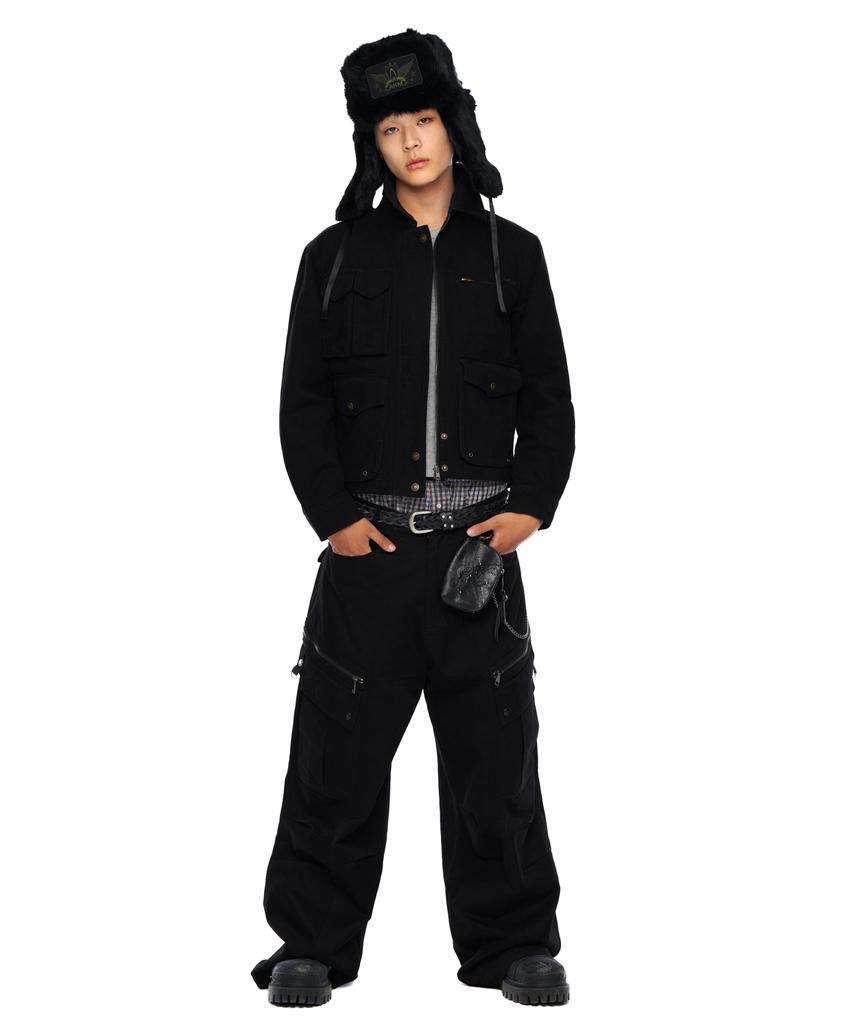 Aakam Cotton Utility Jacket (Black)