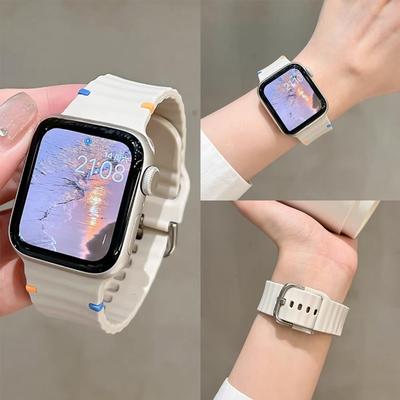 Bracelet en Silicone pour Apple Watch Ultra Band 49mm 46mm 45mm 42mm 44mm 40mm 41mm correa bracelet belt iWatch series 10 9 8 6 7 5 SE