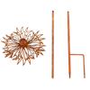 Metall-Gartenstecker Dekorativ für Außenbereich Rasen Hof Pflanzenhalter mit 3D-Blumendesign Rost-Finish Geeignet für Terrasse Balkon und Heimdekoration