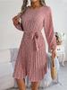 Ins Leisure Long Sleeved Floral Pleated Skirt Plus Size Dresses for Women Red Dresses for Women Elegant