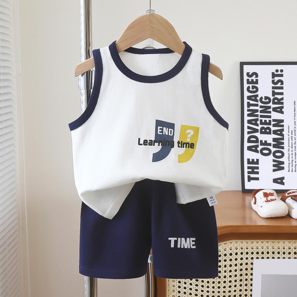 Children's Vest Set Boys' Shorts Summer Cotton New Baby Clothes Girls' Summer Clothes Summer Clothes Children's Clothes
