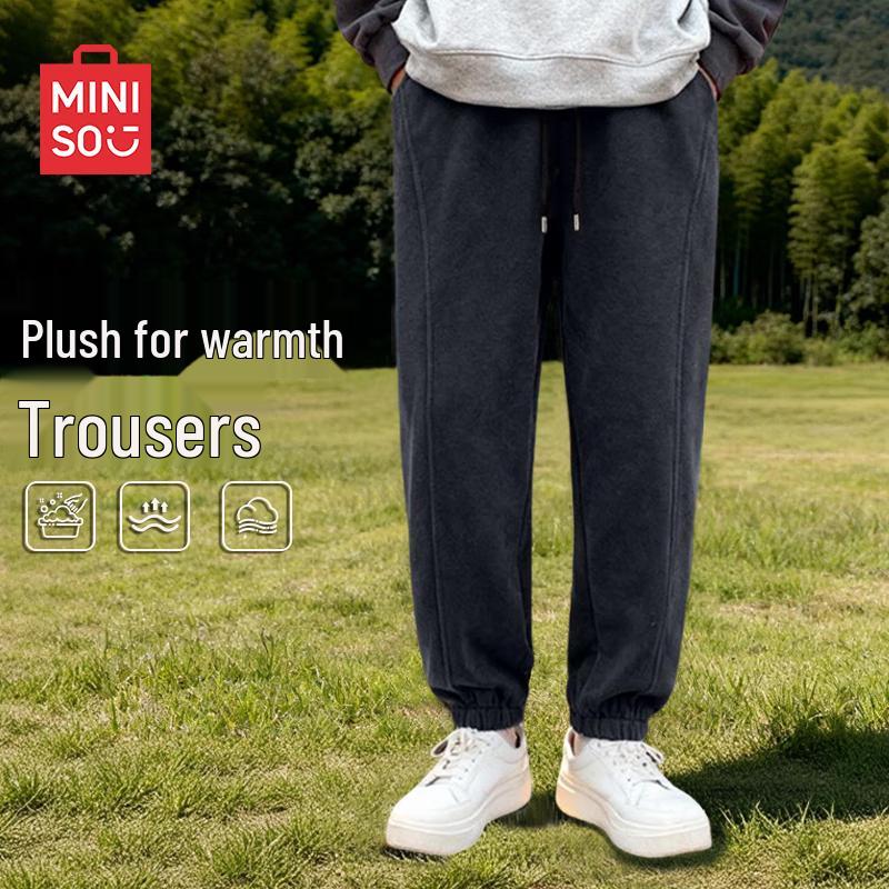 

MINISO Men s Winter Fleece-lined Loose Fit Joggers 3XL