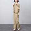 Women's Plus Size Casual Sportswear: 2025 Spring/Autumn Stand-Collar Two-Piece Set