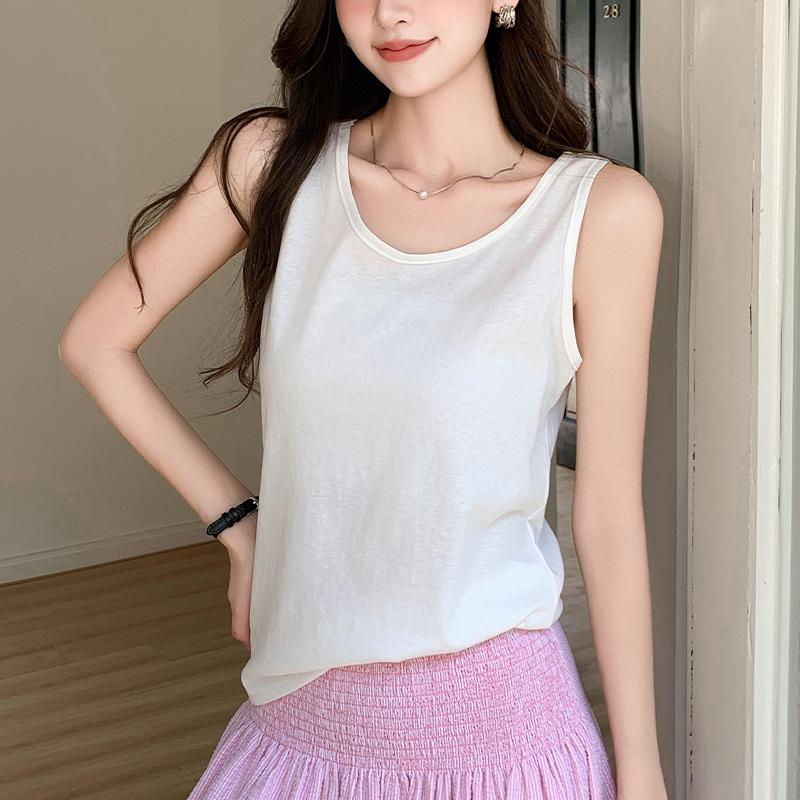 New Summer Styles Women s Spaghetti-Strap Tank Tops Women s Round-Neck Sleeveless Tops Women s Casual T-Shirts Women s Tank Top S белый