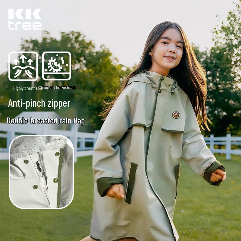 Kocotree Kids Waterproof Raincoat with Backpack Slot M