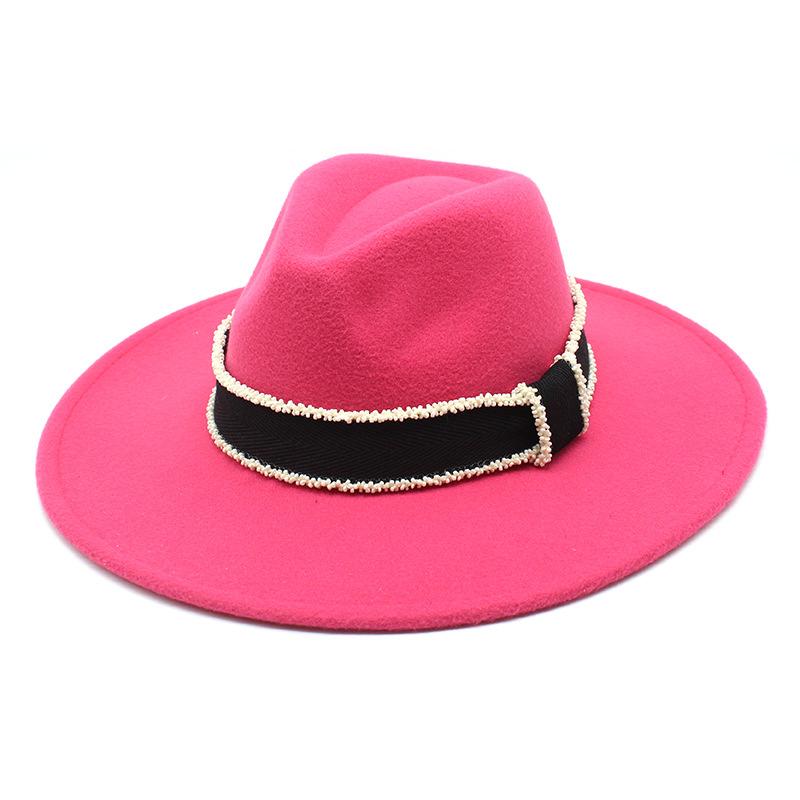 Retro Multi-Color Peach Heart Top Hat, Big-Brimmed Jazz Hat, British Woolen Felt Hat, Men'S And Women'S Top Hat 9.5Cm