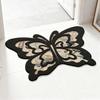 Floor Mat Butterflies Shape Water-Repellent Easy To Clean Bathroom Rug with Anti-Slip Base High-Density Diatom Ooze Bath Mat