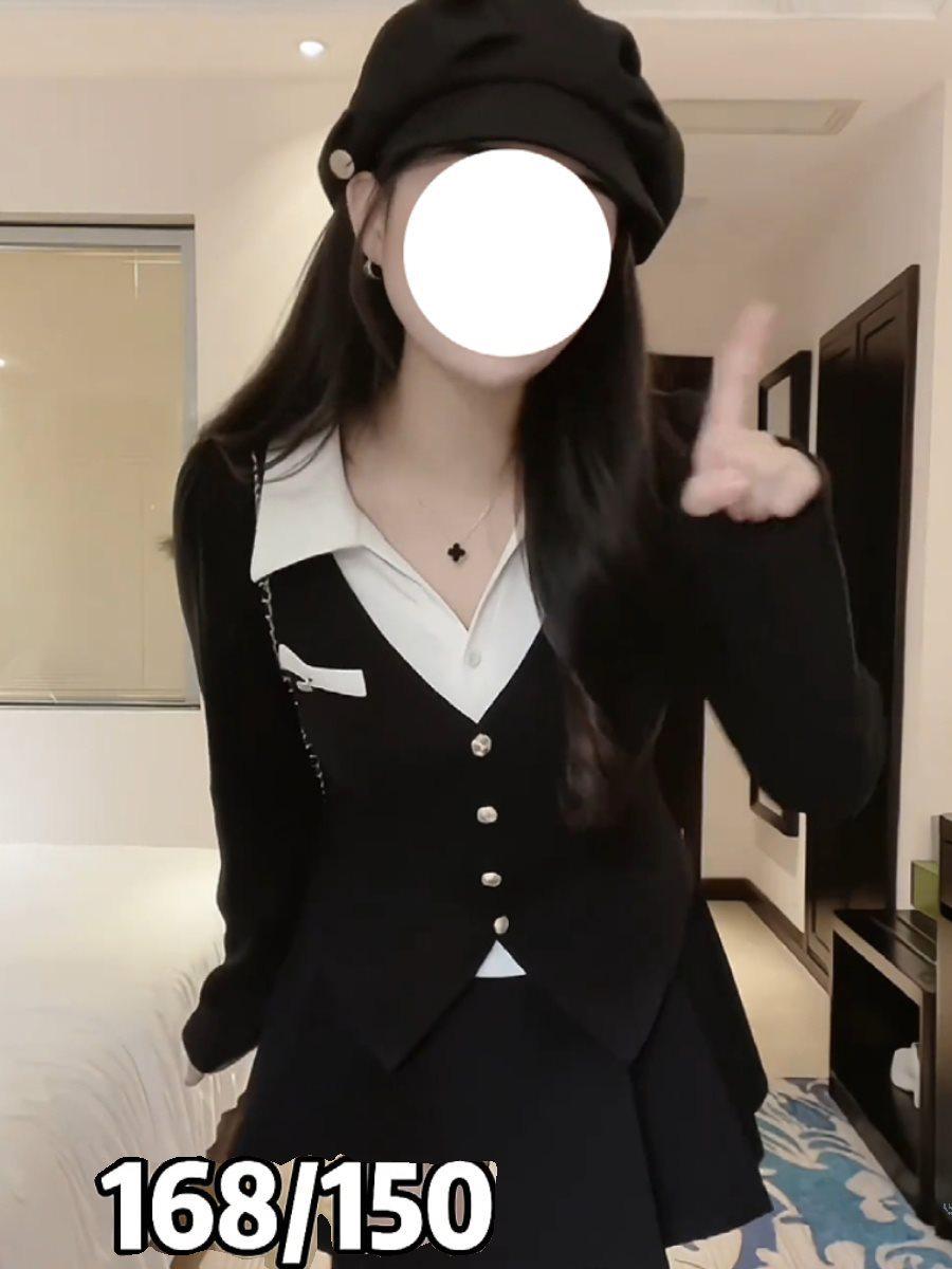 

Women s Plus Size Slim Fit Polo Base Layer Long Sleeve Top & High Waist Slimming Skirt Set for Early Autumn 3XL (154-172 lbs)