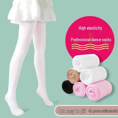 Frühling/Sommer Kinder Weiße Samt Tanzstrumpfhose - 80D Hochelastische Strumpfhose