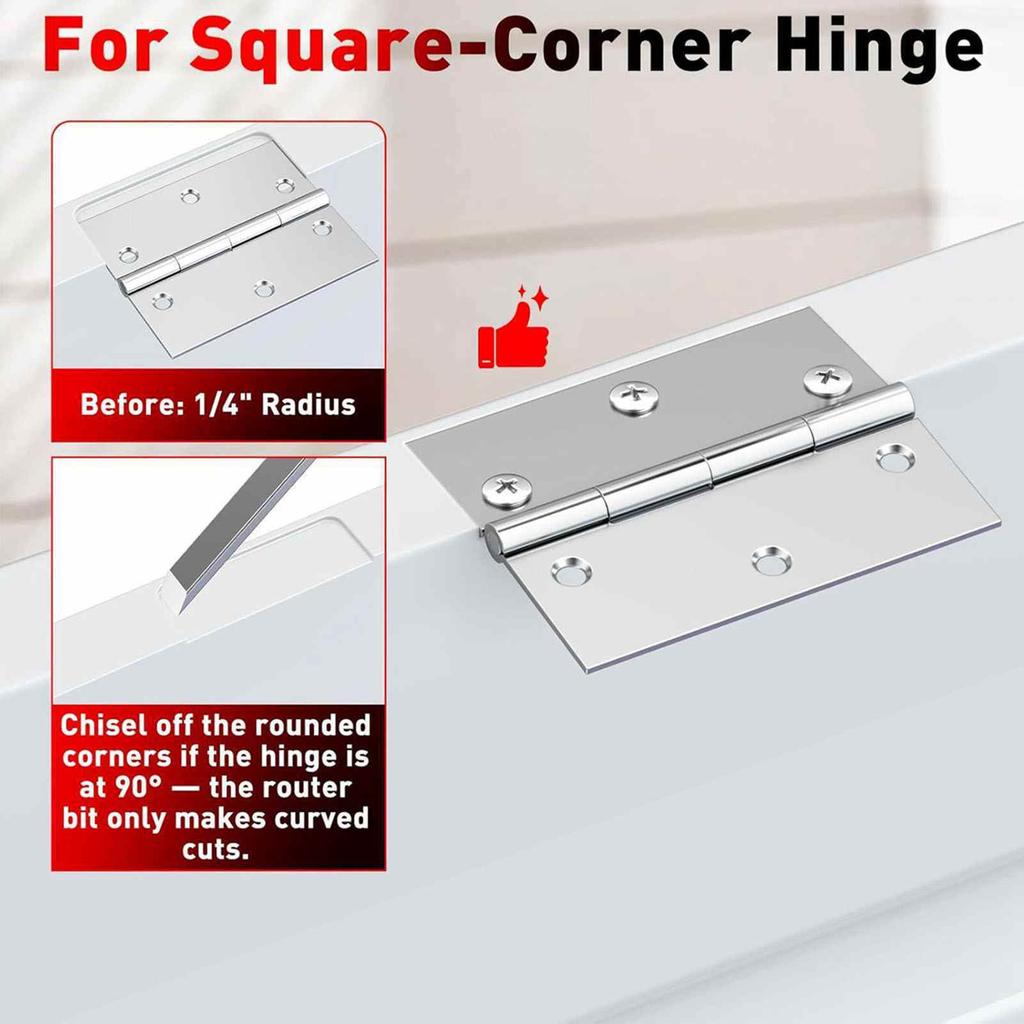 Door Hinge Jig 3 1 2in Fixed Size Aluminum Alloy Door Hinge Router Template Kit for 3.5 Inches Length 1 4in 5 8in
