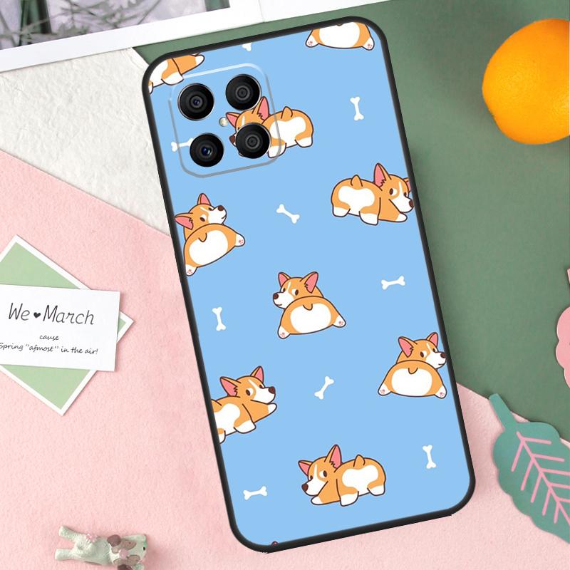 Cute Cartoon Corgi Dog Case For Honor 200 Lite 50 70 90 X9b X9a X8b X8a X8 X9 X9c Honor Magic 7 Pro 5 6 Lite Cover