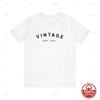 Vintage Style TShirt Neutral Beige Est Minimal Text Graphic Tee