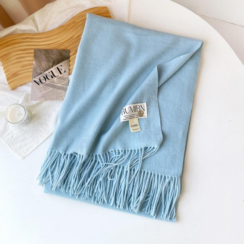 Solid color imitation cashmere scarf women's metal standard shawl women's high-grade relaxation camel-colored warm scarf
