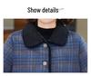 Women's 50+ Plaid Plus Velvet Warm Coat - Lightweight Autumn/Winter Cotton Jacket