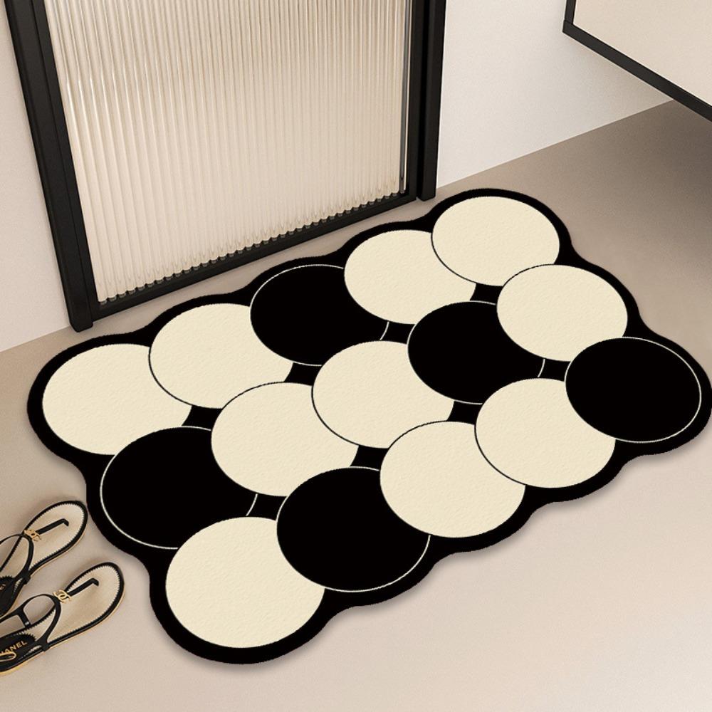 Irregular Simple Printing Bathroom Thickening Mat Bath Non-slip Carpets In Wash Basin Bathtub Side Floor Rug Shower Room Doormat Memory Foam 3D Pad