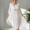 Women Dress Beach Dresses Cape Crochet Patchwork Fringe Swimwear Bikini Outdoor