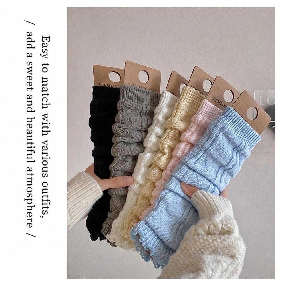 Lolita Fashion Stacked Socks Knitted Foot Cover Leg Cover Socks Leg Warmers  For Women Girls