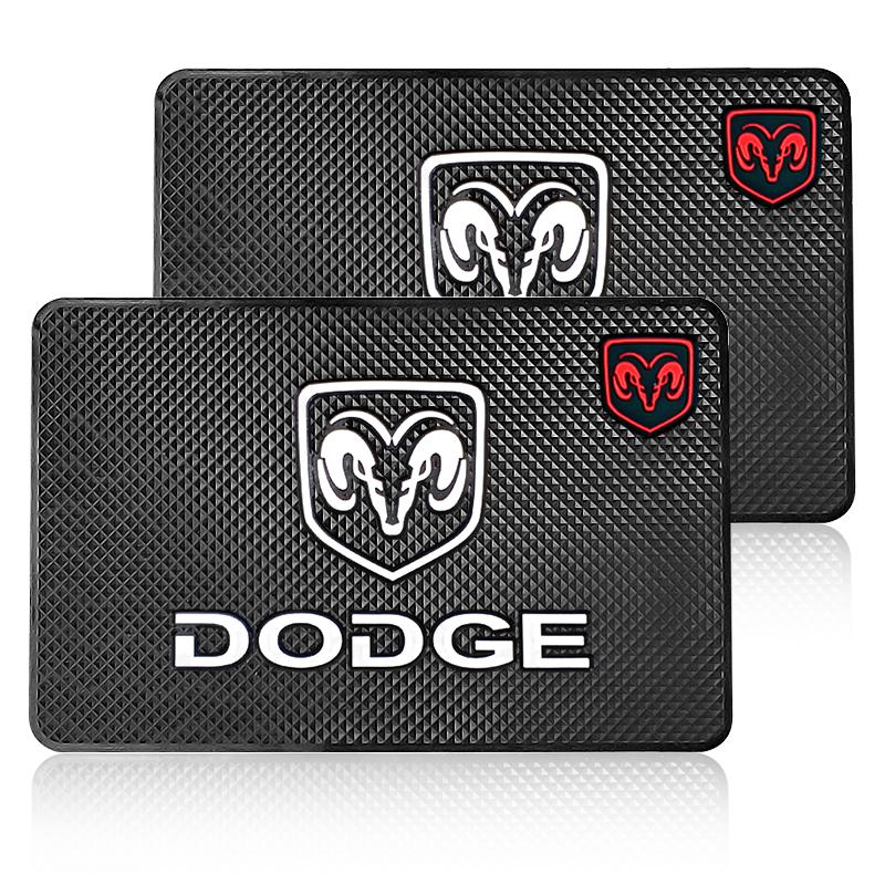 Auto Emblem Styling Rutschfeste Matte Mitte Armaturenbrett Anti-Rutsch-Pad Innenraum für Dodge SXT Challenger Charger RAM 1500 Stratus Dakota Charger Avengr Durango 2pcs gray
