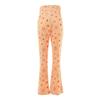 3 Pcs/Set Women Stage Performance Suit V Neck Lace-up Long Sleeves Cropped Top High Waist Flared Hem Trousers Printed Headband Retro Disco Party