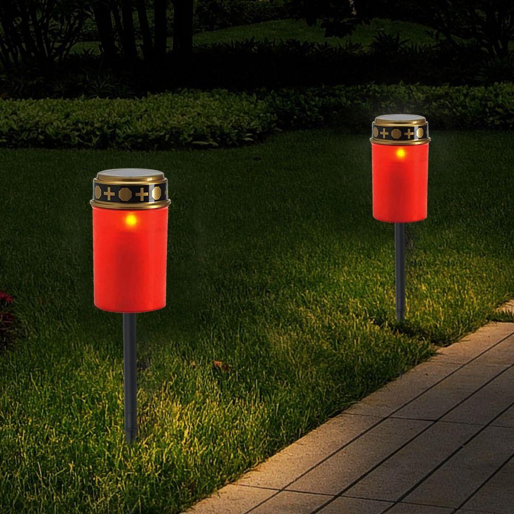 Flameless Cemetery Solar Lamp Waterproof Lawn Lighting Light Tea Light  Halloween Decor