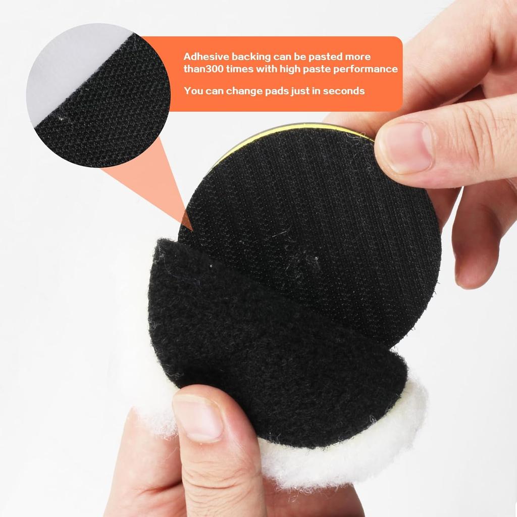 11Pcs Car Buffing Pads For Drill Polishing Kit, 3Inch Foam Polishing Pads, Car Buffers And Polishers Kit, Wool Pads Wax Buffer Drill Polisher