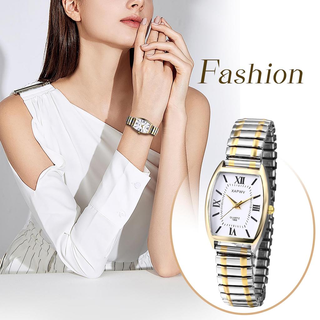 Seiko Uhrenkopie, elastische Edelstahluhr, quadratische römische Ziffern, Quarz-Präzisionsuhr, wasserdicht, coole Armreifuhr, Business, Alltag, römische Ziffern