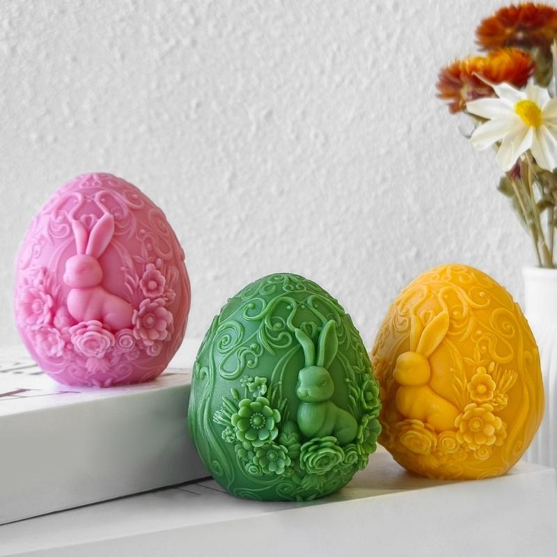 Flexible Easter Rabbit Eggs Silicone Mold For Scented Candle And DIY Crafts Perfect For Home Decors And Gifts