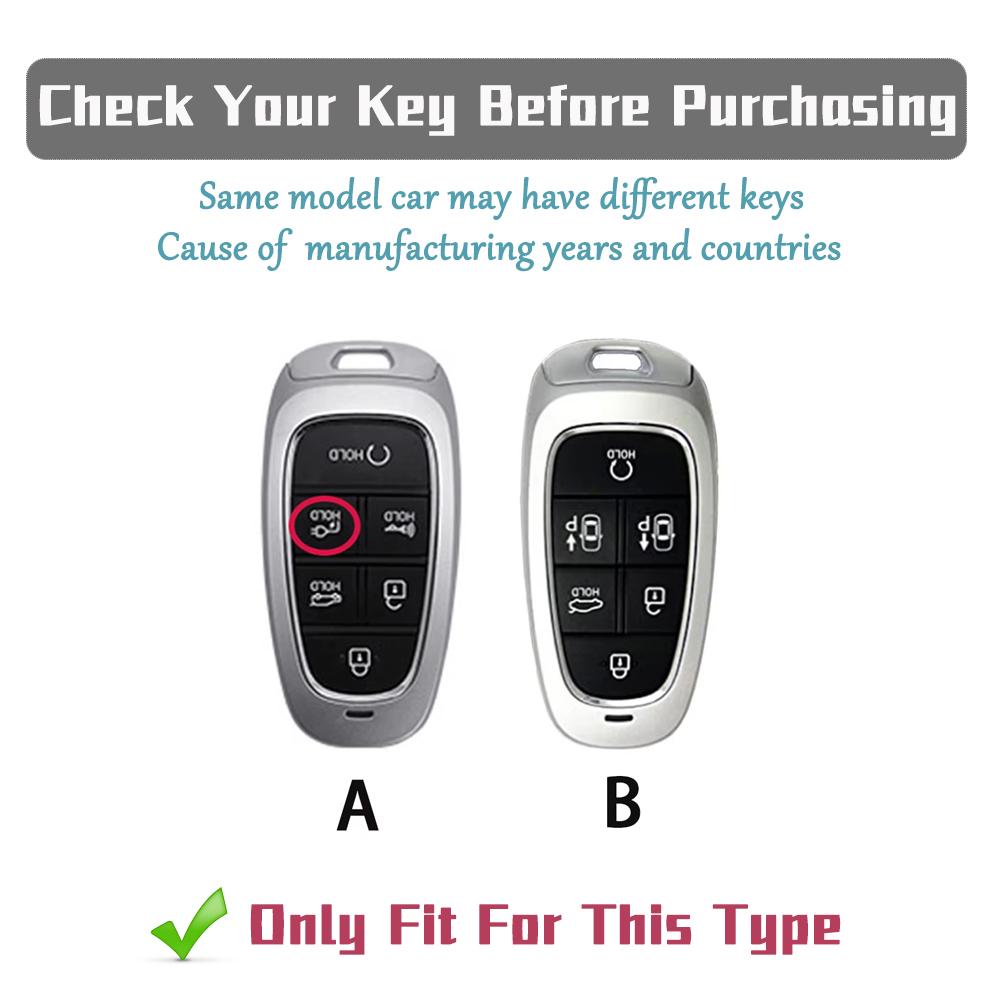 For Hyundai Santa Fe Tucson NEXO NX4 Ioniq 5 Atos Prime Solaris Auto 6 Buttons Car Key Case Cover Key Fob Holder Key Chain Parts