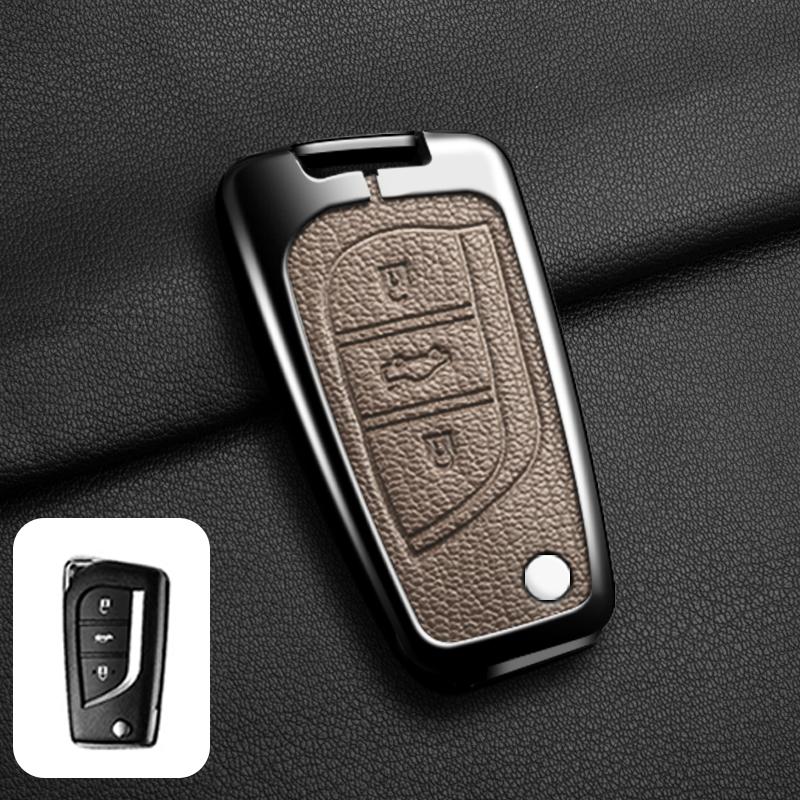 Leather Car Key Cover Case Shell for Toyota Hilux Revo Auris Corolla Reiz Avensis Verso Yaris Aygo Rav4 Scion TC IM 2017 2016