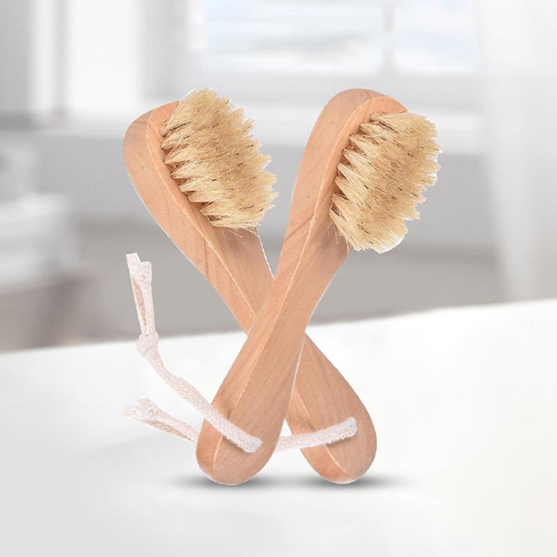 Brosse pour la peau Brosse pour le visage en bois Manche en bois Brosse pour le visage Manche en bois Brosse pour le visage Outil Brosse pour la peau Nettoyage exfoliant Brosse pour la peau Brosse pour le visage