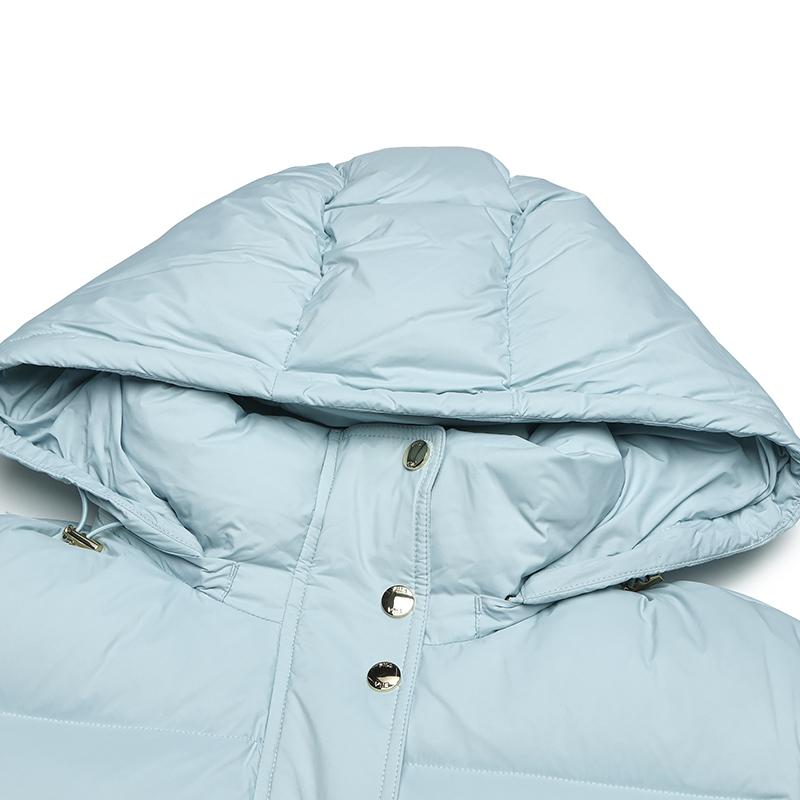 Fila Warm And Comfortable Casual Hooded Puffer Jacket Women Outerwear Autumn-Water-Blue F11W445901FBU