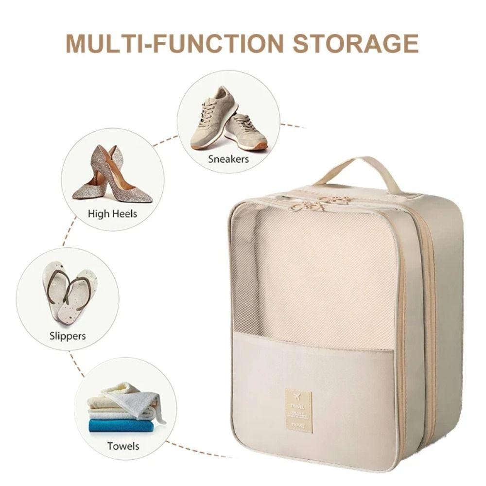 Double Layer Shoes Storage Bag Breathable Mesh Shoes Packaging Pouch  Closet Organizer