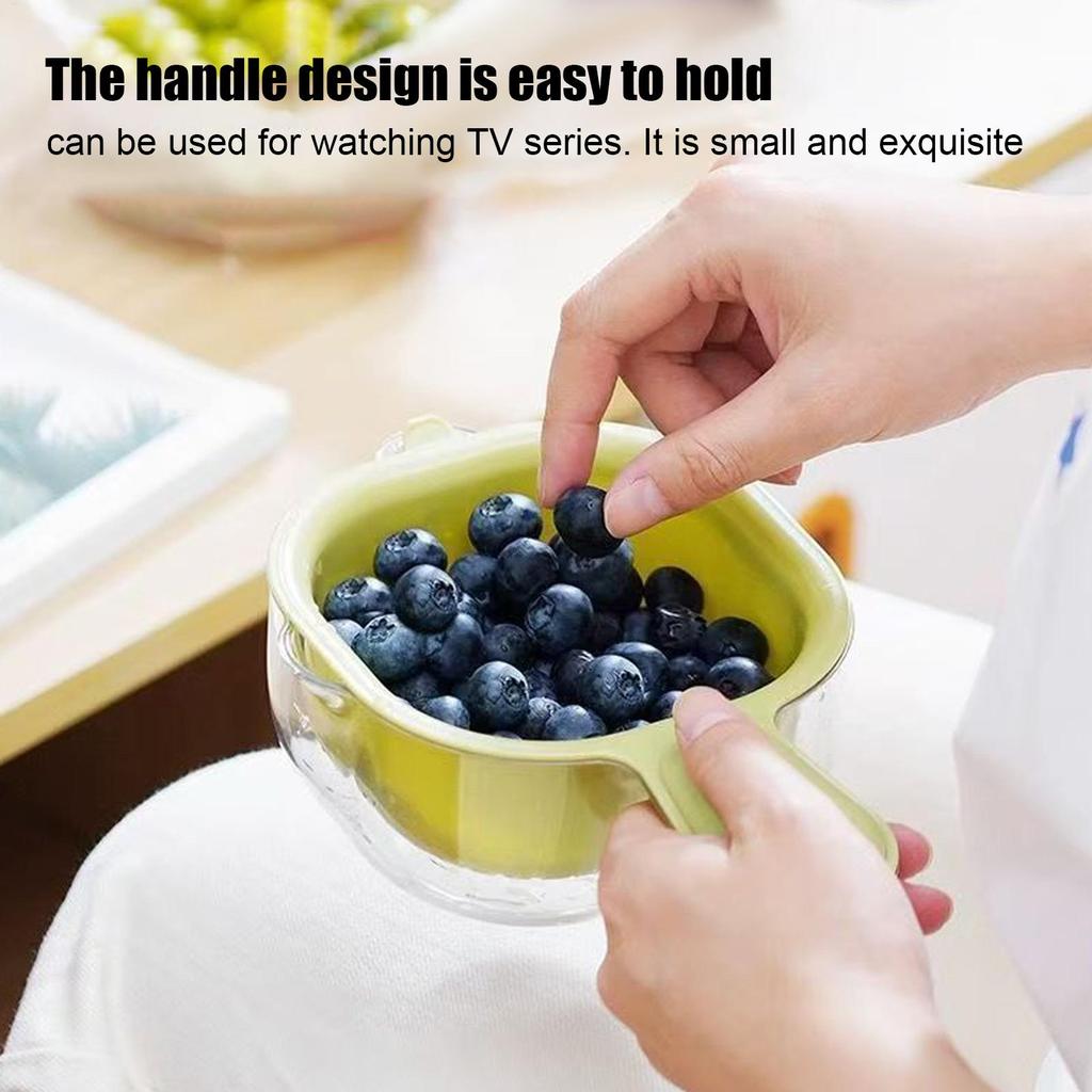 Fruit Strainer Food Draining Basket 2 In 1 Rotatable Strainer Colander with Handle for Washing Cleaning Berries Salad Vegetable