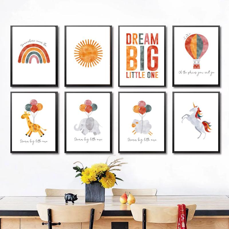Nordic Decoration Sheets Picture Wall Art Poster Children's Canvases Room Paintings For Nursery Decorative Prints Wall Posters No Frame