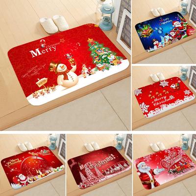 Christmas and New Year Holiday Floor Mats Bathroom Home Absorbent Non-Slip Carpet Floor Mats