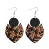 Geometric Maple Leaf Double-Sided Wooden Earrings