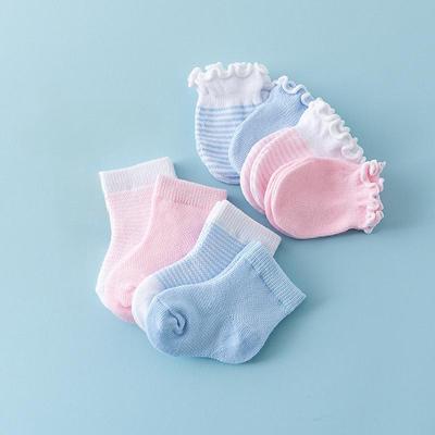 4 Par/Lot Anti-skrapa Baby Handskar Strumpor Set Skydd Ansikte Nyfödd Baby vantar