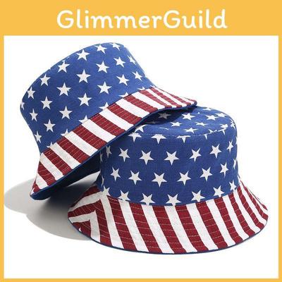 American Flag Canvas Fisherman Hat With Wide Brim For Sun Protection And Sunshade