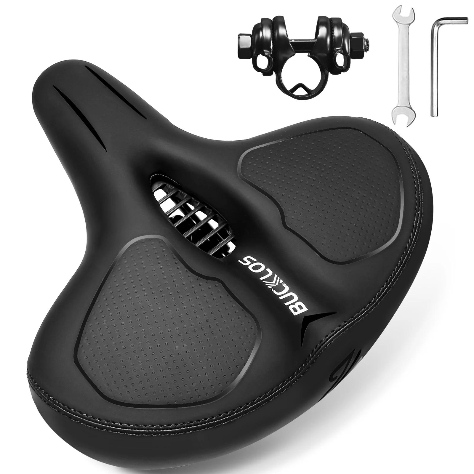 

BUCKLOS Oversized Bicycle Saddle Shock-Absoption Widen Thicken Bike Saddle Ergonomic Soft Comfortable Seat Cushion Cycling Parts