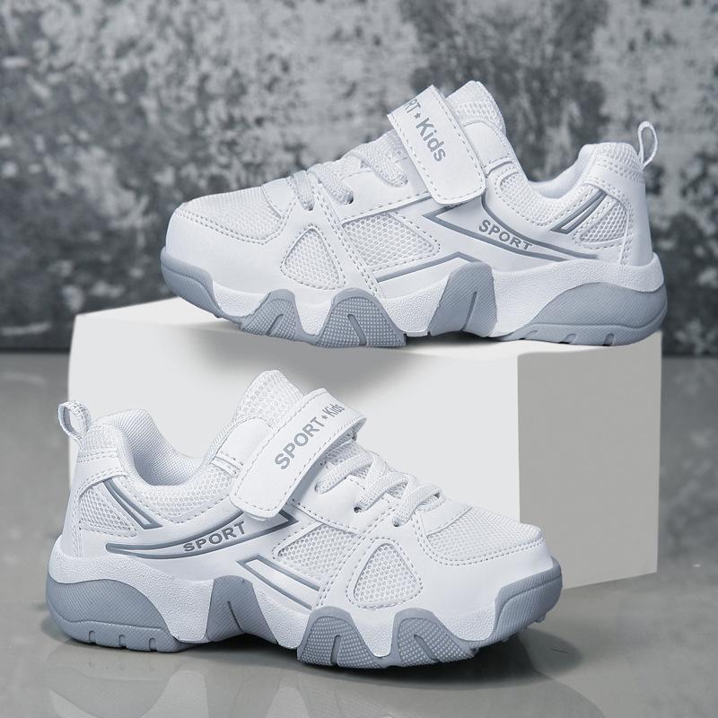 Children's shoes summer boys hollow new sports shoes breathable single net shoes middle school children primary school students white shoes