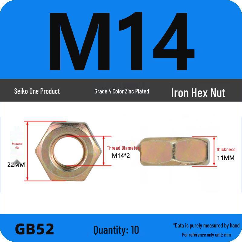 Black Galvanized Nickel-Plated Iron Hex Nut Screw Cap, GB Grades 4.8/8.8/12.9, Sizes M4/M5/M6/M8