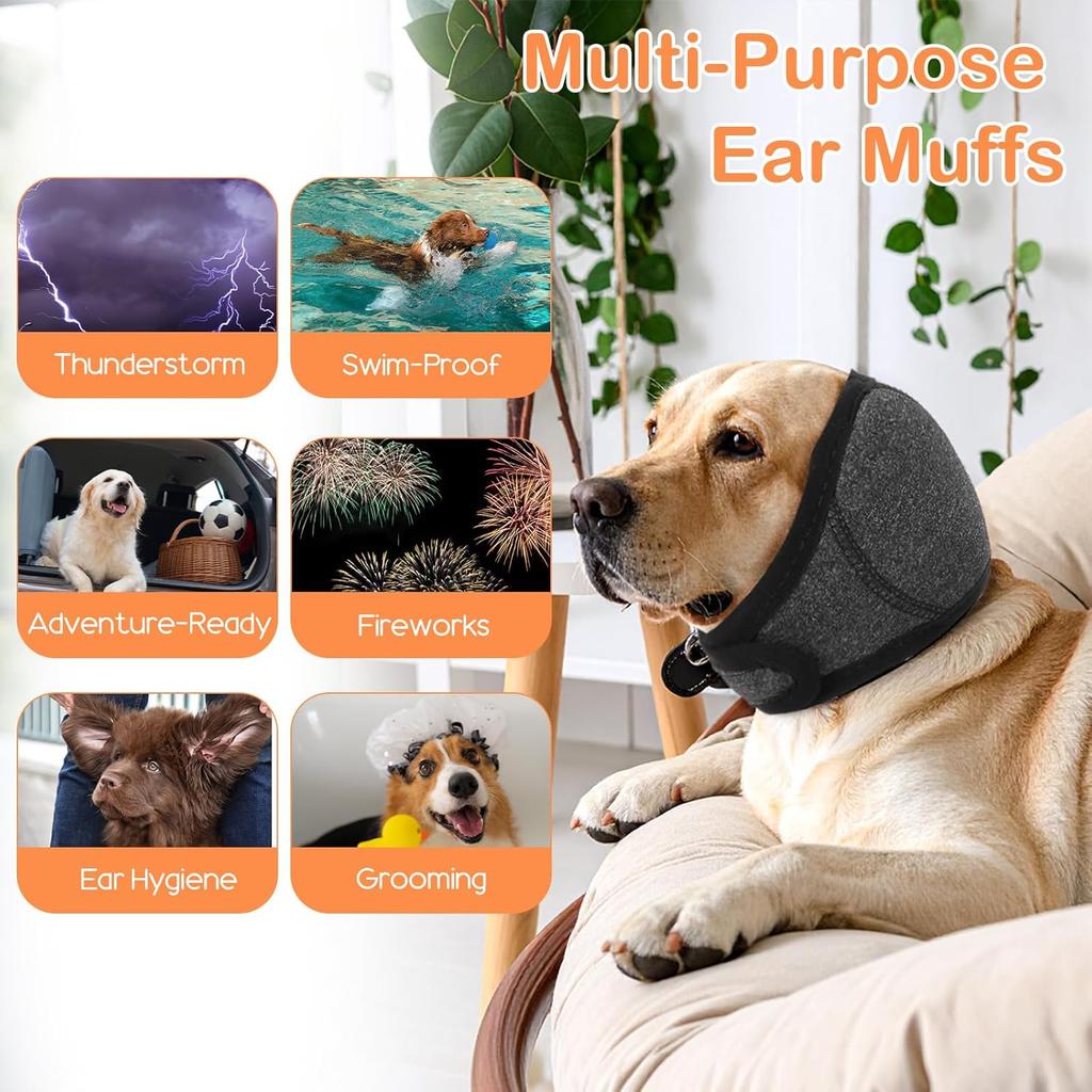 Noise Reduction Dog Ear Covers Hearing Protection Anti-noise Dog Calming Earmuff Waterproof Adjustable Pet Ear Muffs