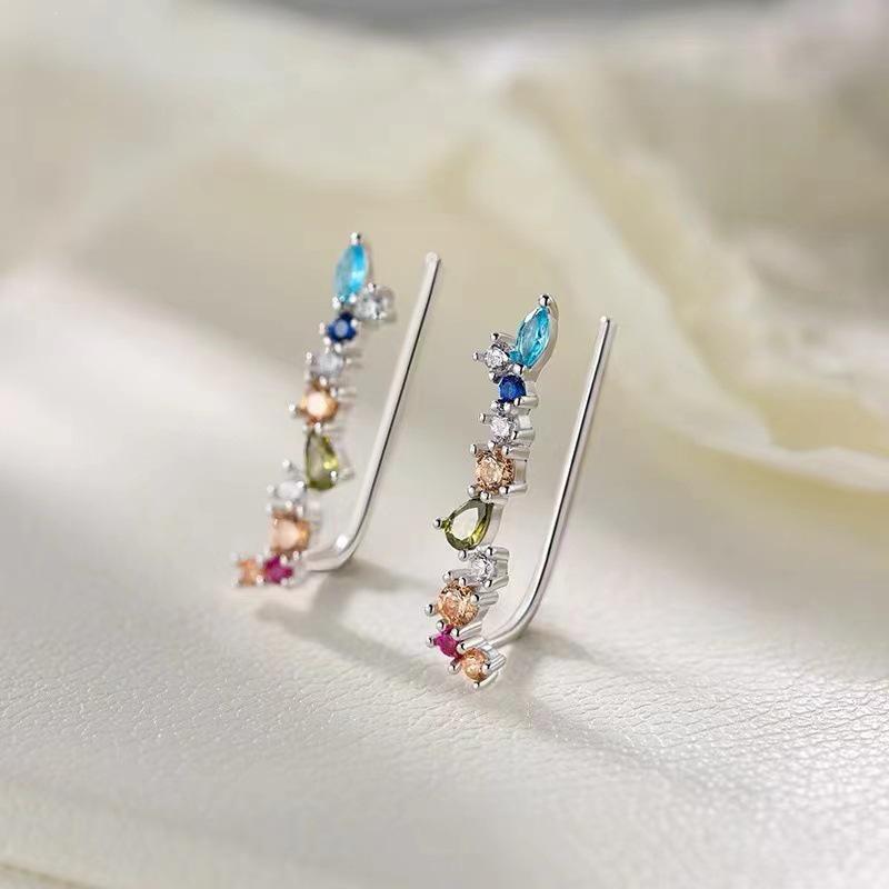 925 Sterling Silver Zircon Stud Earrings: 2024 Niche Luxury Jewelry for Women