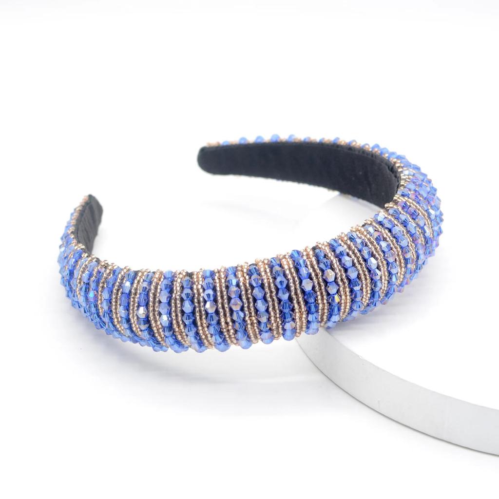 Baroque Rhinestone Headband Crystal Padded Hair Band Glittering Hair Accessories for Women Girls