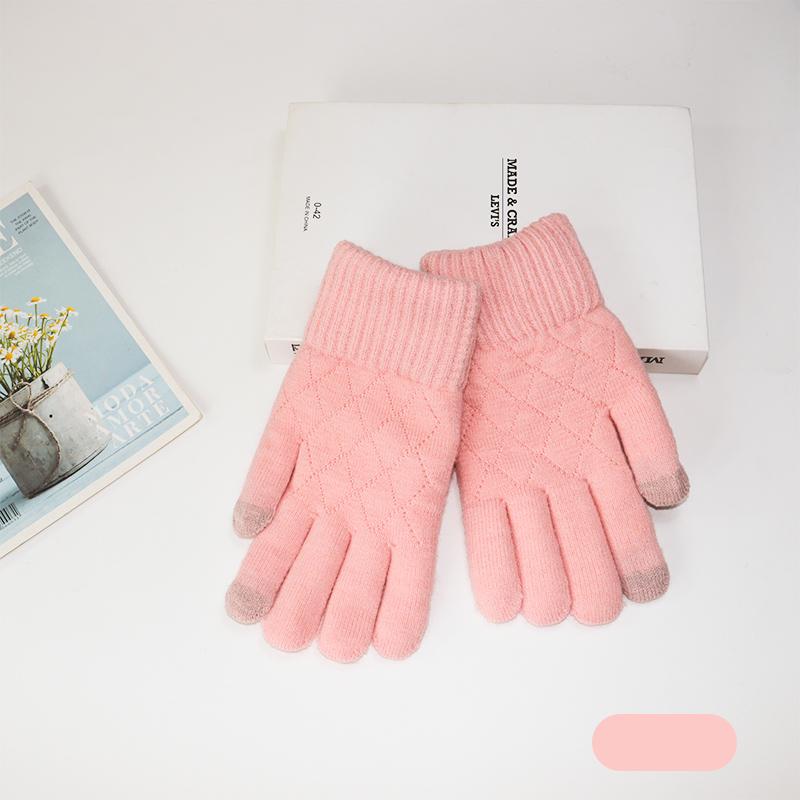 

Men s and women s winter touchable screen yarn and velvet warm gloves, cold resistant gloves, riding double-layer extra thick One Size