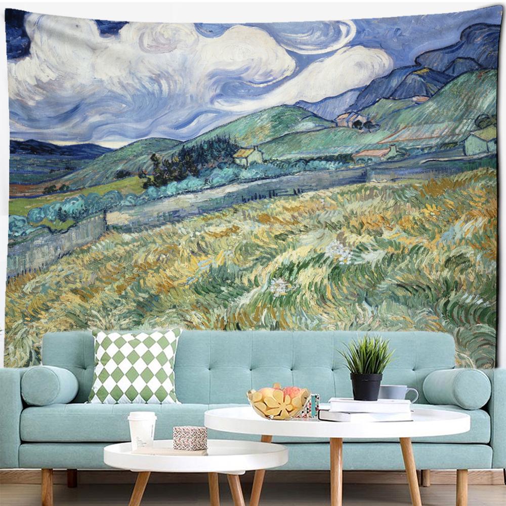 Deniz Yelkenli Yağlı Boya Duvar Halısı Van Gogh Sanatı Yağlı Boya Bohem Yatak Odası Oturma Odası Ev Dekorasyonu